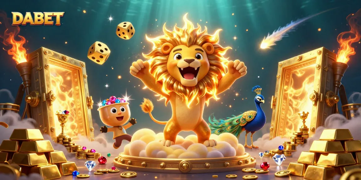 DABET players enjoy thrilling wins surrounded by golden elements, showcasing excitement in a casino setup.