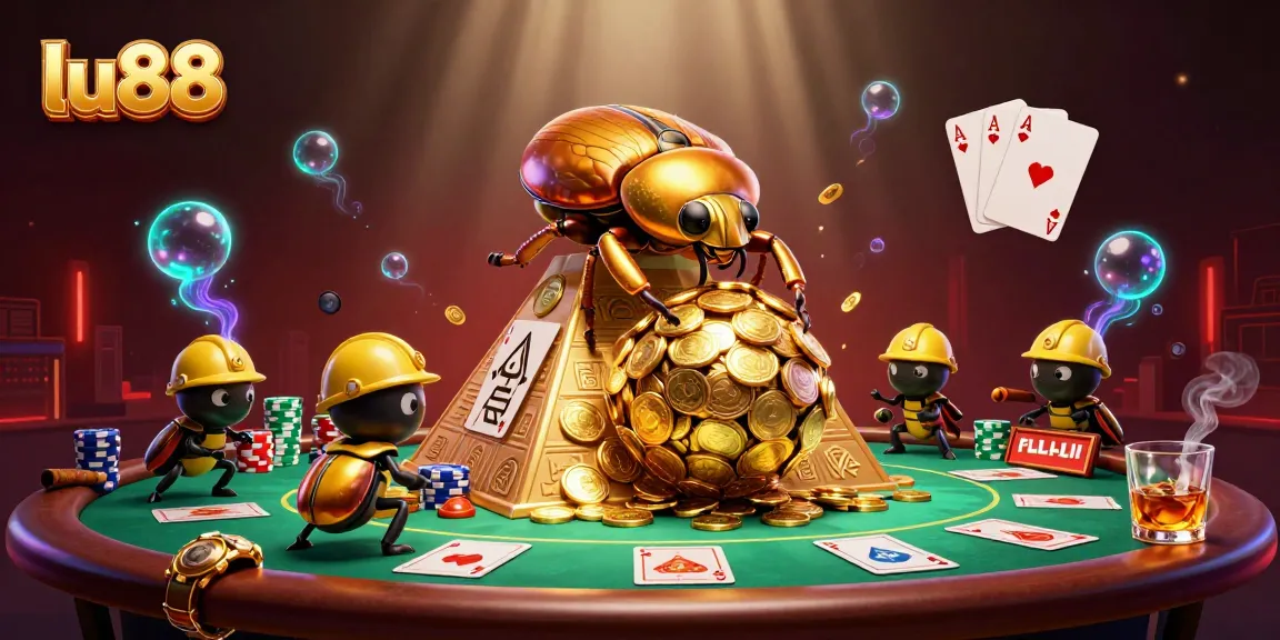 Experience thrilling betting at lu88 with vibrant casino symbols and golden coins rolling in 3D.