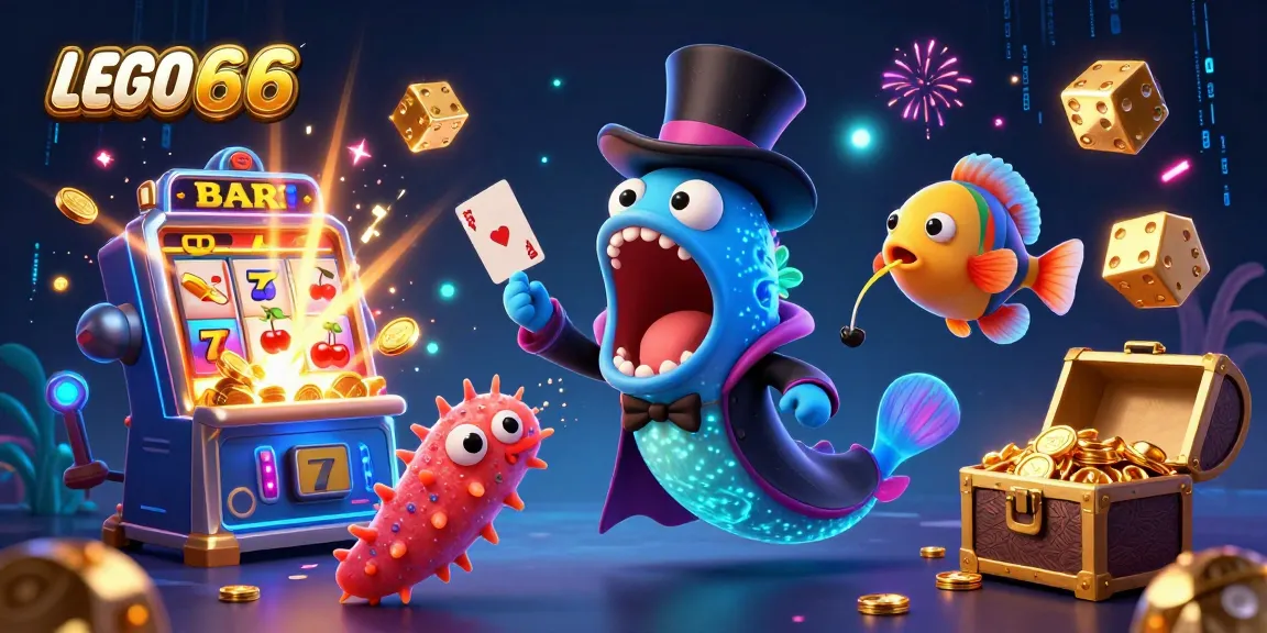Lego66 offers an exhilarating jackpot experience, showcasing a vibrant slots environment with dynamic characters.