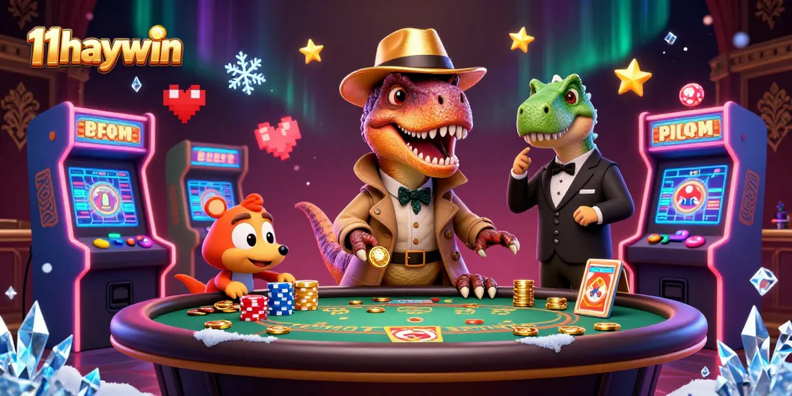 Experience thrilling gameplay at 11haywin with a velociraptor card counter and exciting casino elements.