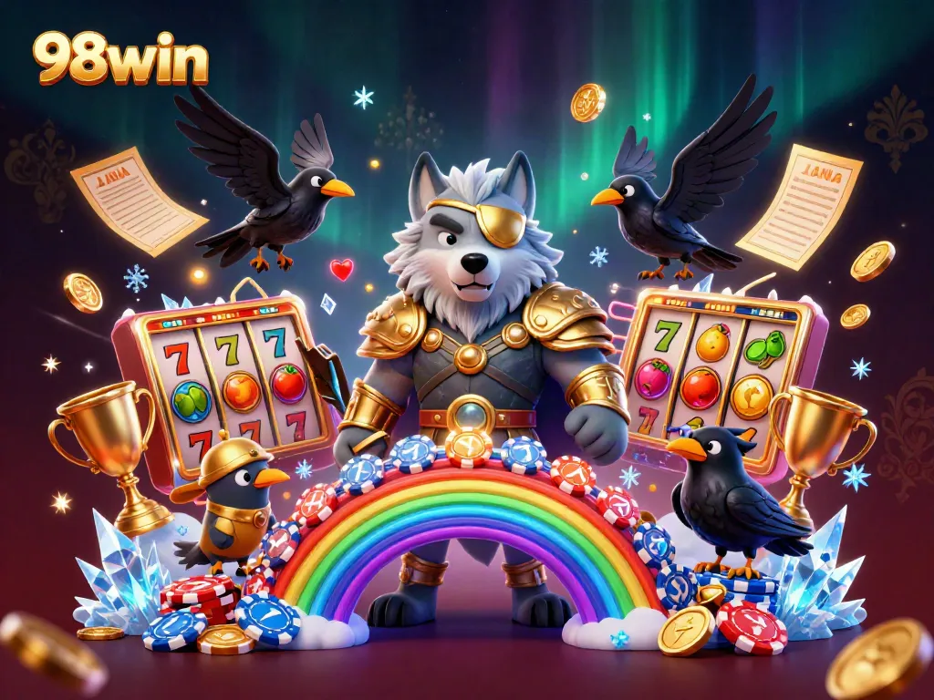 Engage in captivating slots at 98win, featuring dynamic characters and vibrant gaming elements.