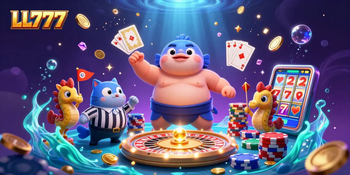 Experience thrilling gaming at LL777 with vibrant characters and dynamic casino elements.
