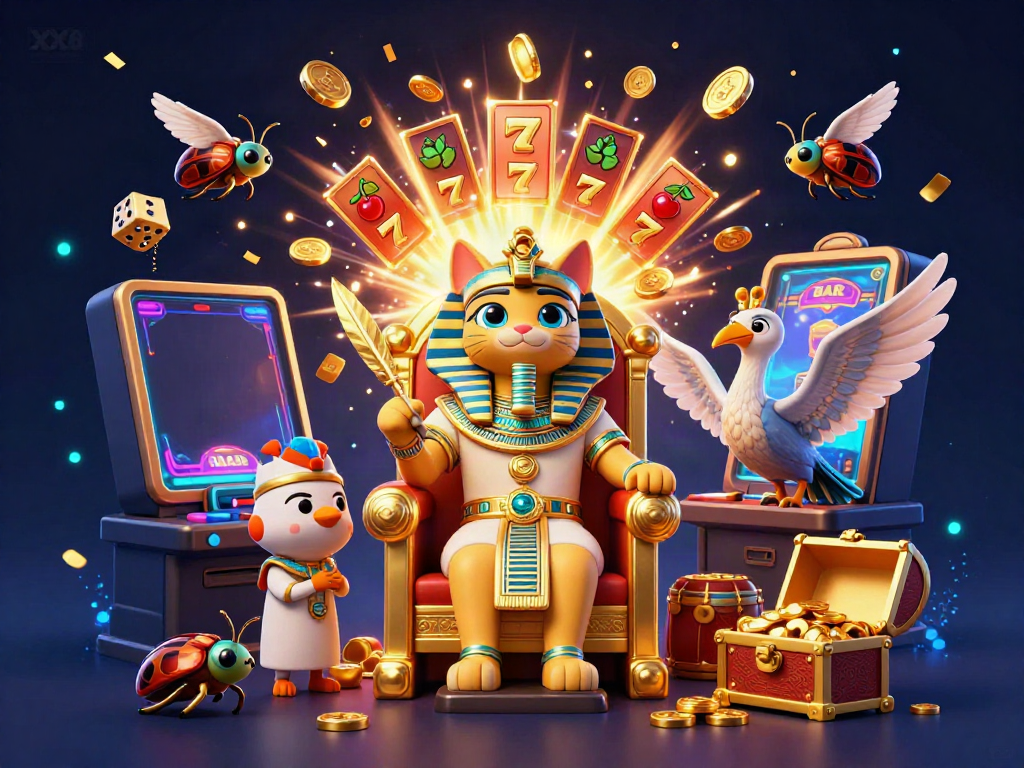 Experience the exciting jackpot explosion at XX8 with vibrant casino visuals and dynamic characters.