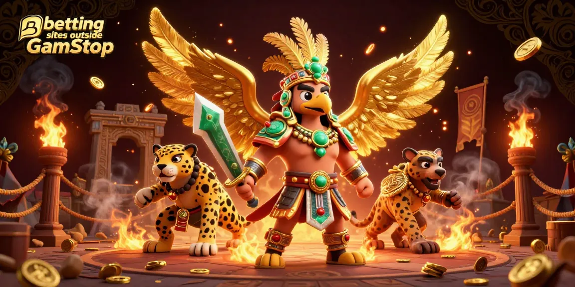 Experience betting sites outside GamStop with Aztec warriors, coins, and exciting game elements.