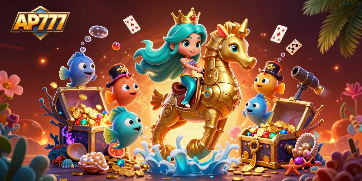 Experience thrilling gaming adventures with AP777 featuring a mermaid princess and her seahorse