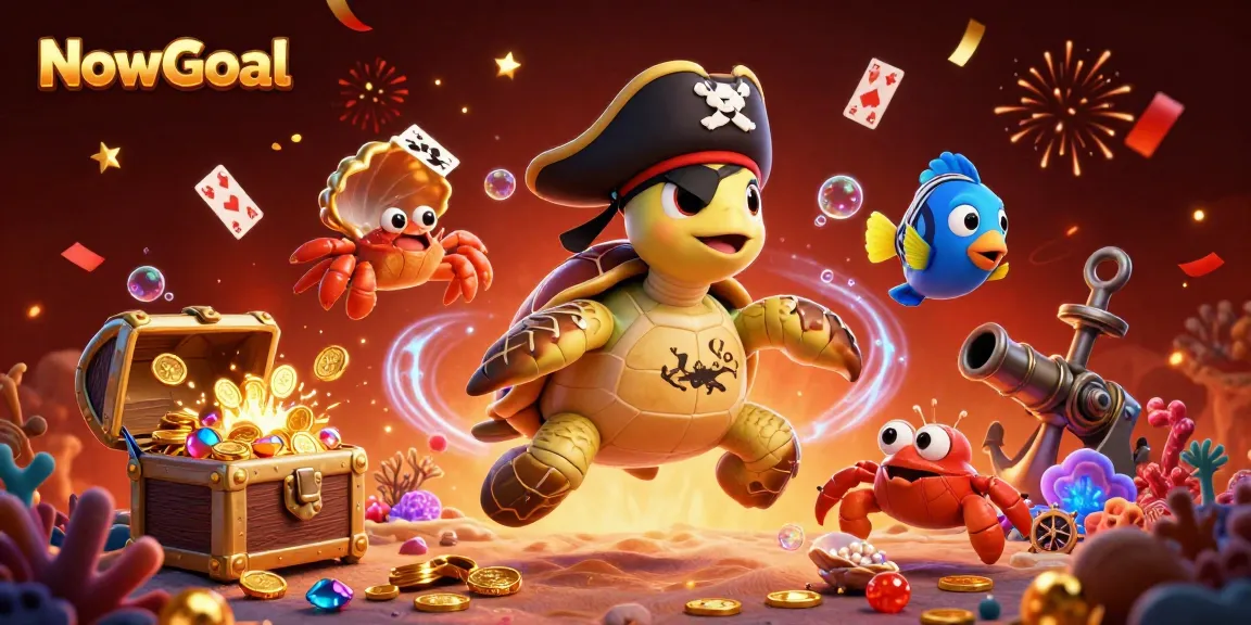 Engage in thrilling betting action with NowGoal's vibrant casino-themed scene, featuring iconic characters and treasures.
