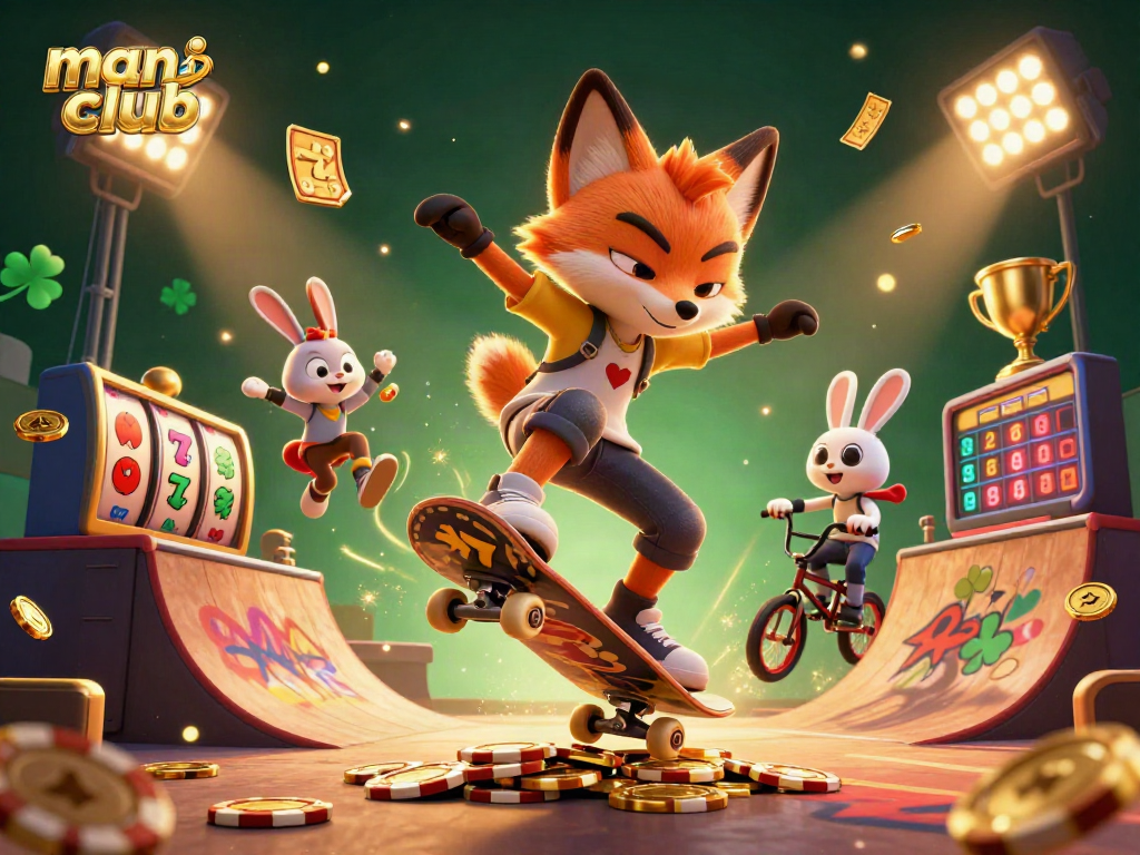 Join the excitement at man club with thrilling casino action and vibrant character illustrations.
