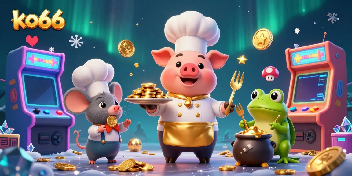 Experience the excitement of ko66 with vibrant characters and casino-themed elements in a dynamic scene.