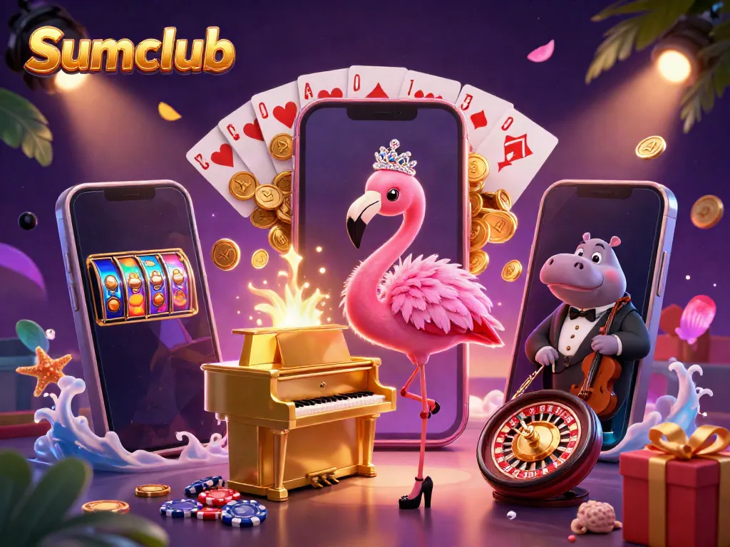 Engage with Sumclub's vibrant casino scene featuring slot games and lively performers.