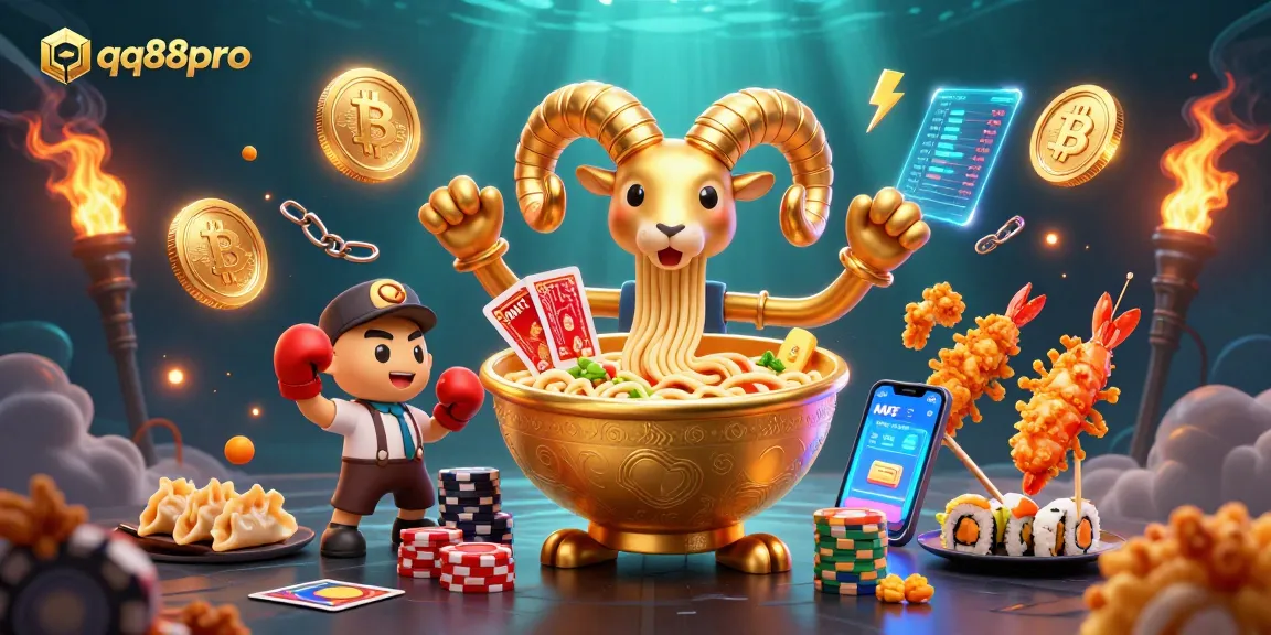 Engage in thrilling gameplay with qq88pro's vibrant casino scene featuring animated characters and crypto assets.