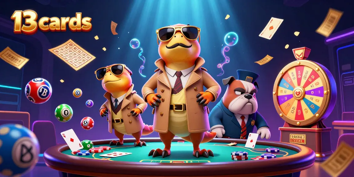 Experience thrilling 13 cards gameplay as colorful elements enhance the casino fun.