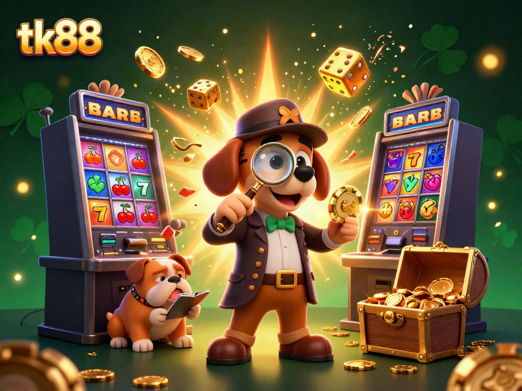 Experience thrilling gaming with tk88 as cartoon characters uncover hidden treasures in this casino scene.