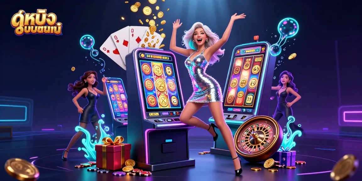 View the exciting ดูหนังออนไลน์ experience with dazzling casino elements and celebratory atmosphere.
