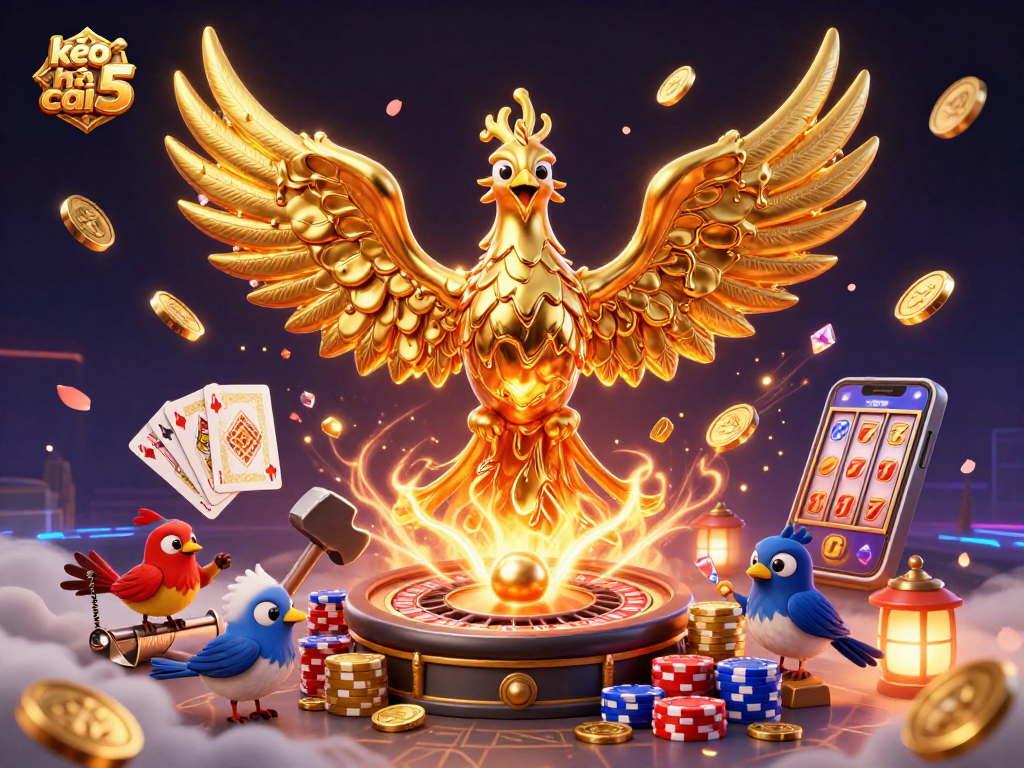 Experience the thrill of kèo nhà cái 5 with golden phoenix and casino chaos.