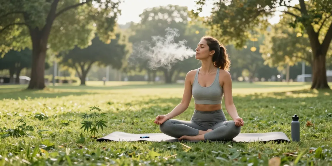 Learn How To Vape for a relaxing wellness experience with CBD, showcasing a peaceful yoga session outdoors.