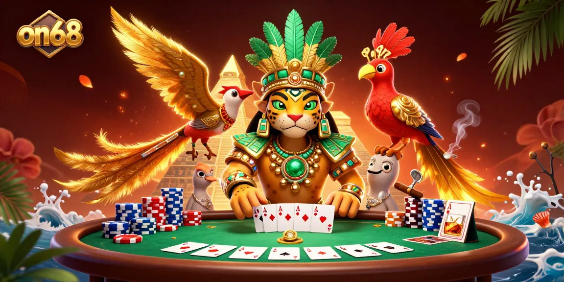 Experience thrilling gameplay at on68 with vibrant poker scene featuring colorful chips and dynamic elements.