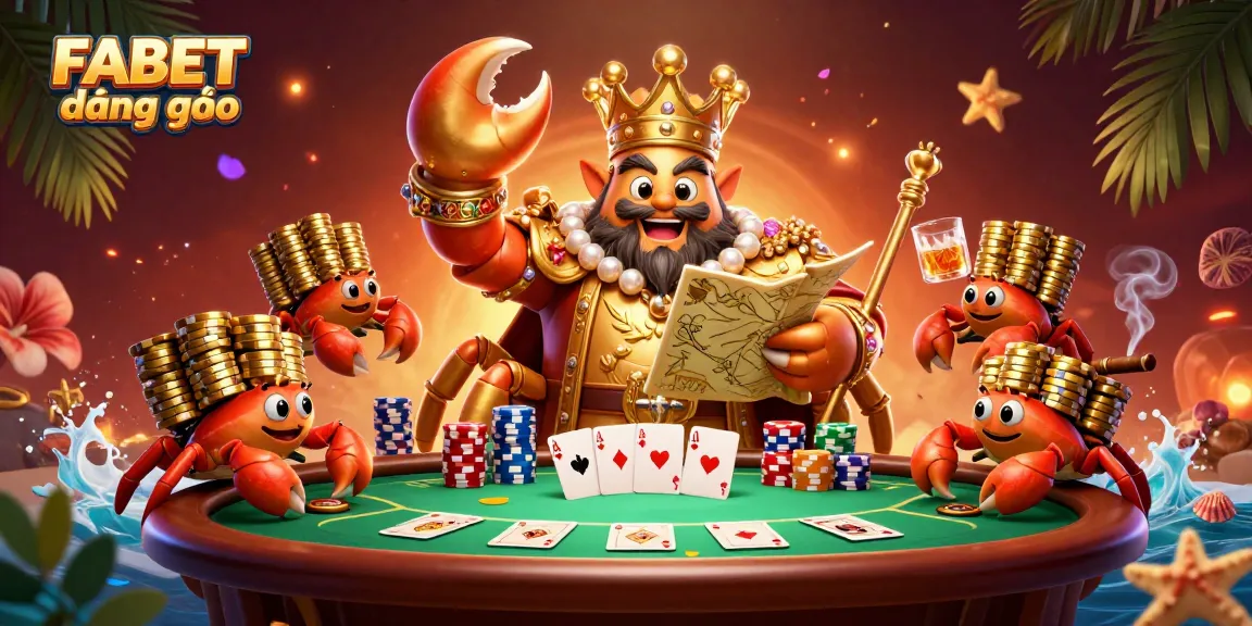 Engage with FABET đăng nhập for thrilling online gaming adventures featuring a golden crab emperor.