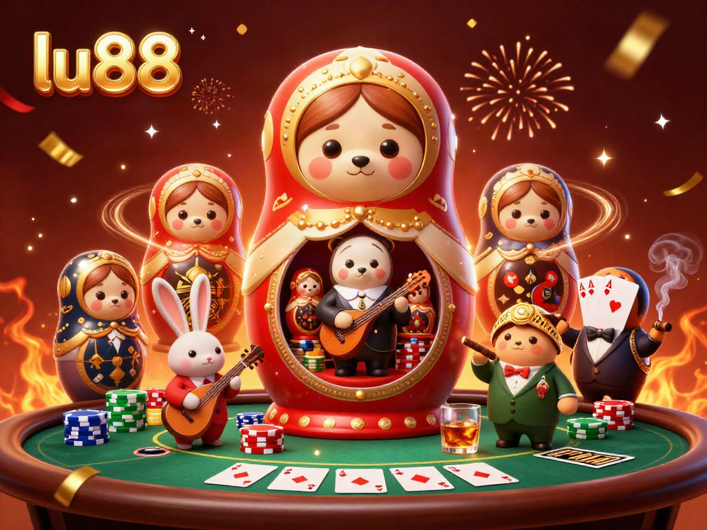 Experience the thrill of winning with lu88 at a vibrant virtual casino featuring playful characters and game elements.