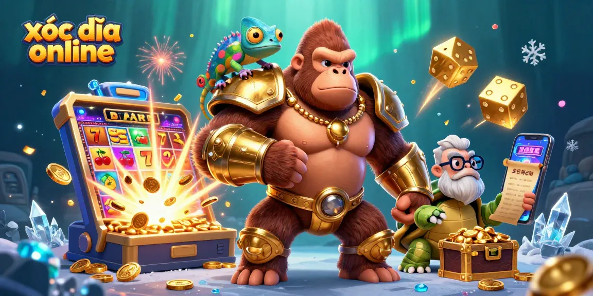 Experience the excitement of xóc đĩa online with captivating characters and vibrant casino elements.