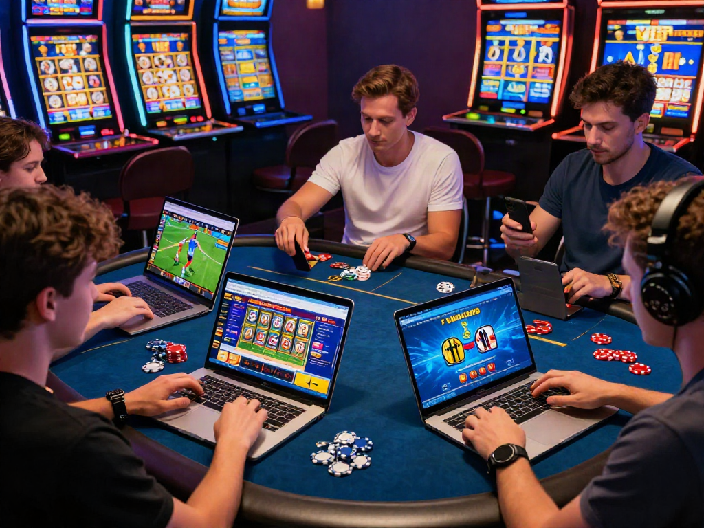 Players enjoying the exciting gambling experience on VIN88's platform, featuring sports betting and casino games.