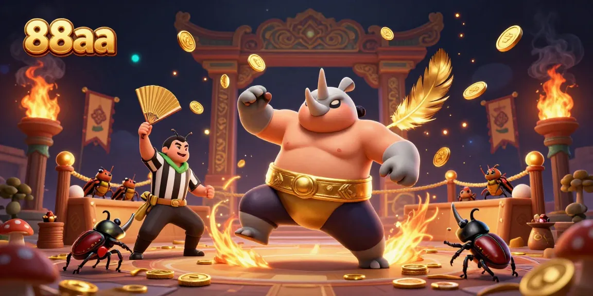 Experience thrilling gameplay at 88aa as animated characters depict a vibrant betting atmosphere with golden coins flying.
