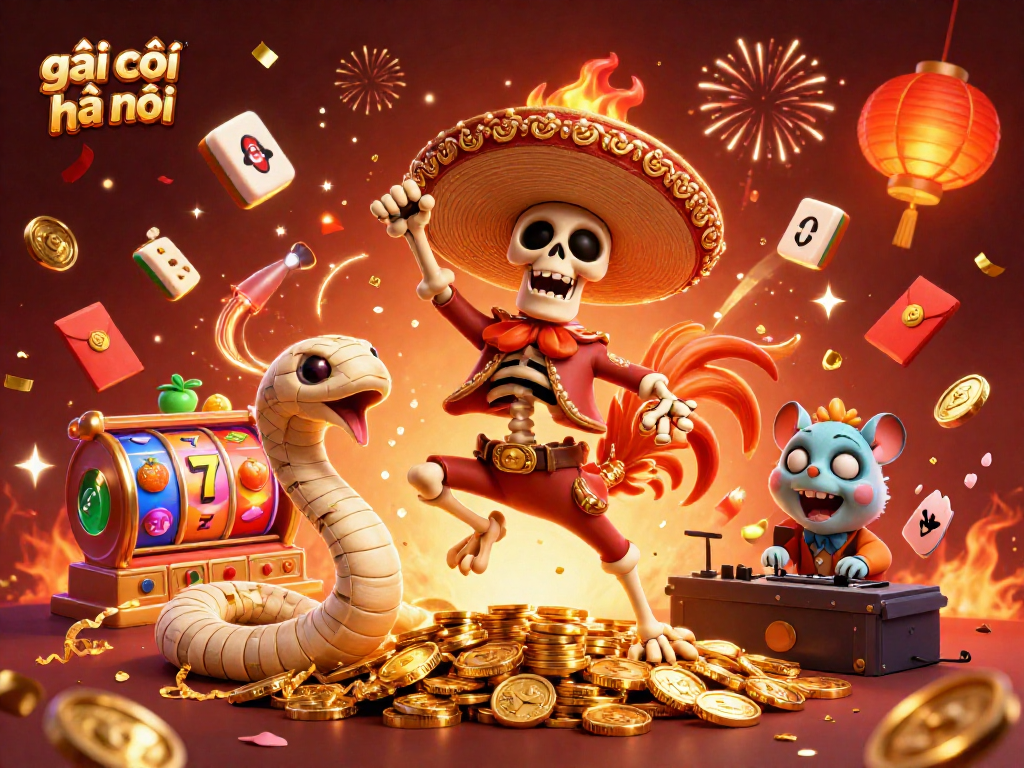 Engage with the vibrant scene of gái gọi hà nội featuring dynamic slot action, colorful characters, and festive energy.