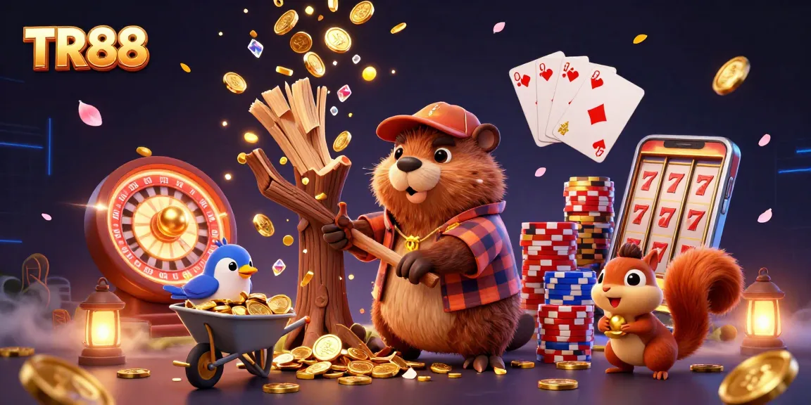 Experience thrilling gameplay with TR88's vibrant casino elements, showcasing a beaver in action.