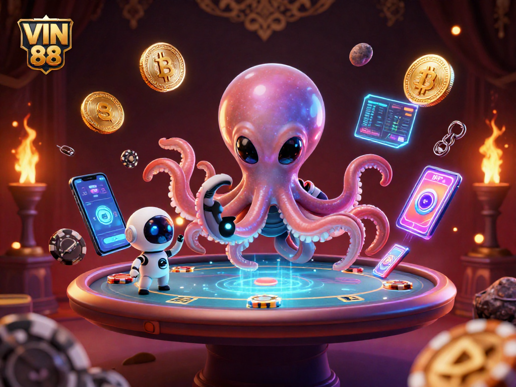 Experience thrilling gameplay at VIN 88 with alien octopus and poker elements.