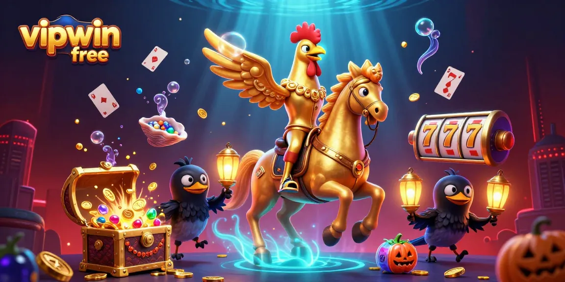 Experience vibrant gameplay at vipwin free with an exciting scene full of cartoonish characters and casino elements.