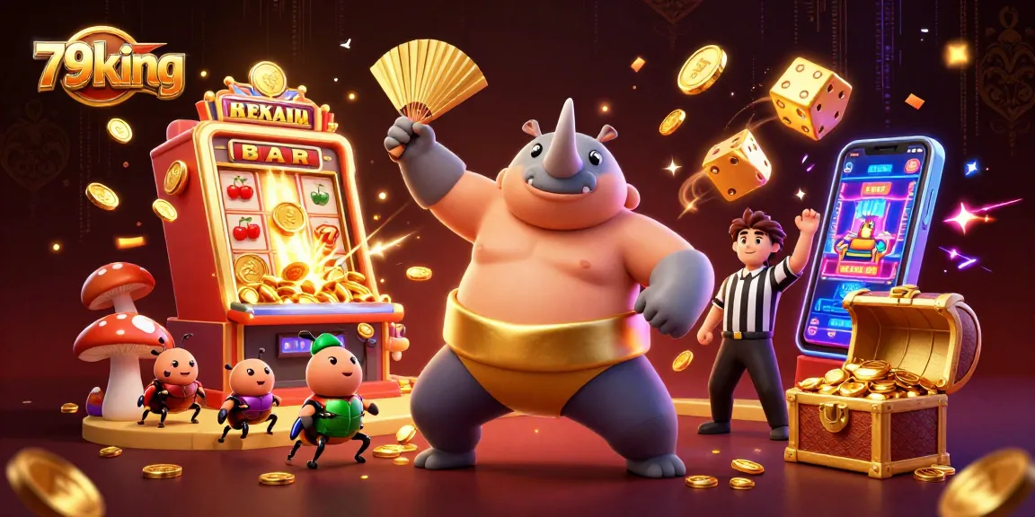 Engaging 79king casino illustration showcasing a dynamic beetle-themed gambling scene.