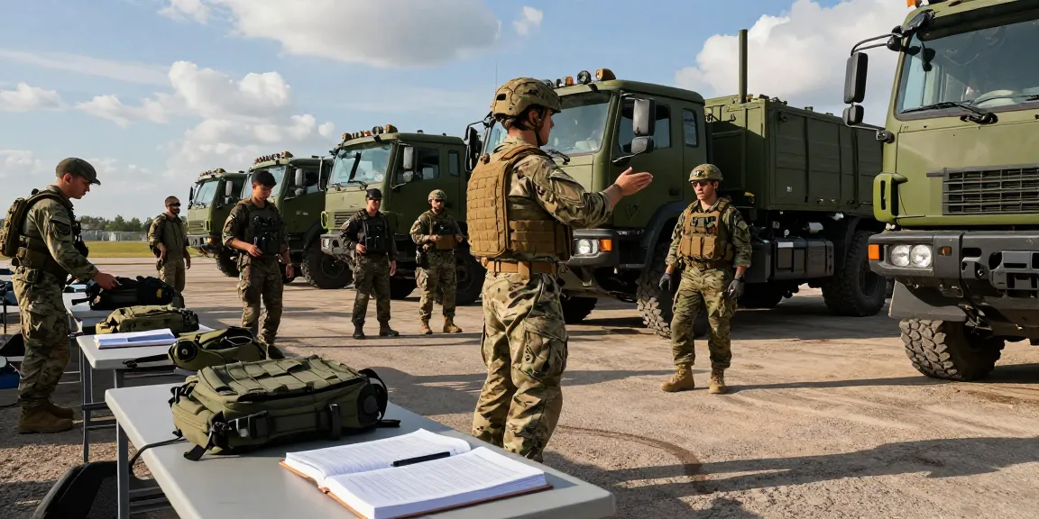 Soldier training as 88m Motor Transport Operator during instruction on heavy vehicles.
