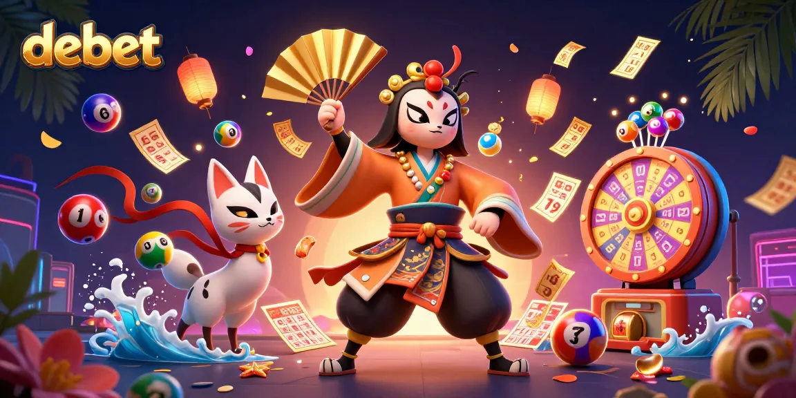 Experience exhilarating debet gaming with vibrant lottery elements and dynamic characters in a lively casino atmosphere.
