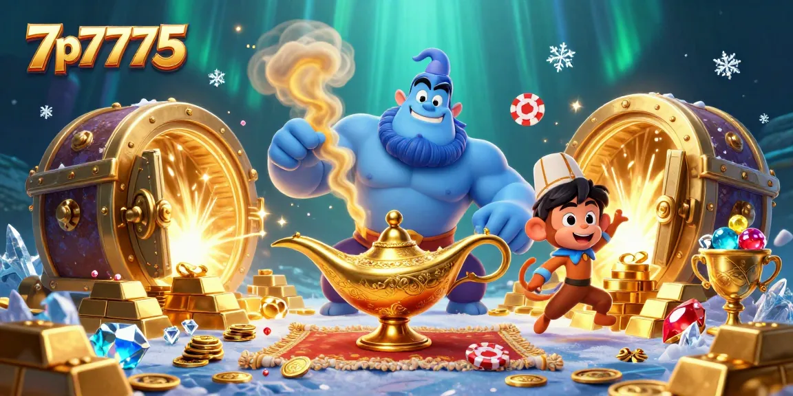 Win big with 7p7775 in this dynamic 3D casino illustration showcasing a lucky theme.