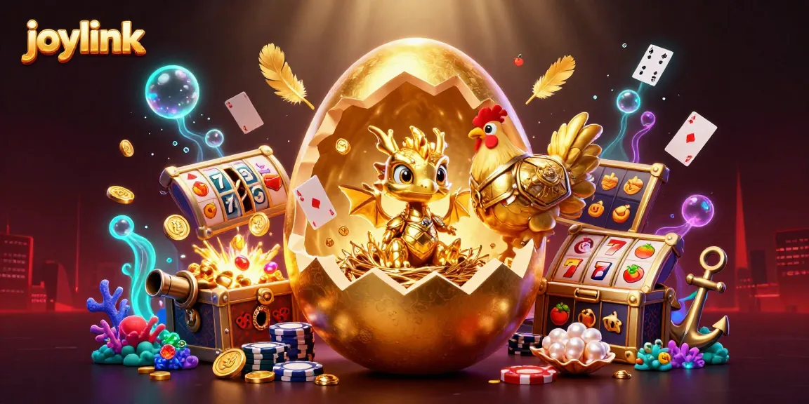 joylink showcases a golden dragon in a casino world filled with slot machines and treasures