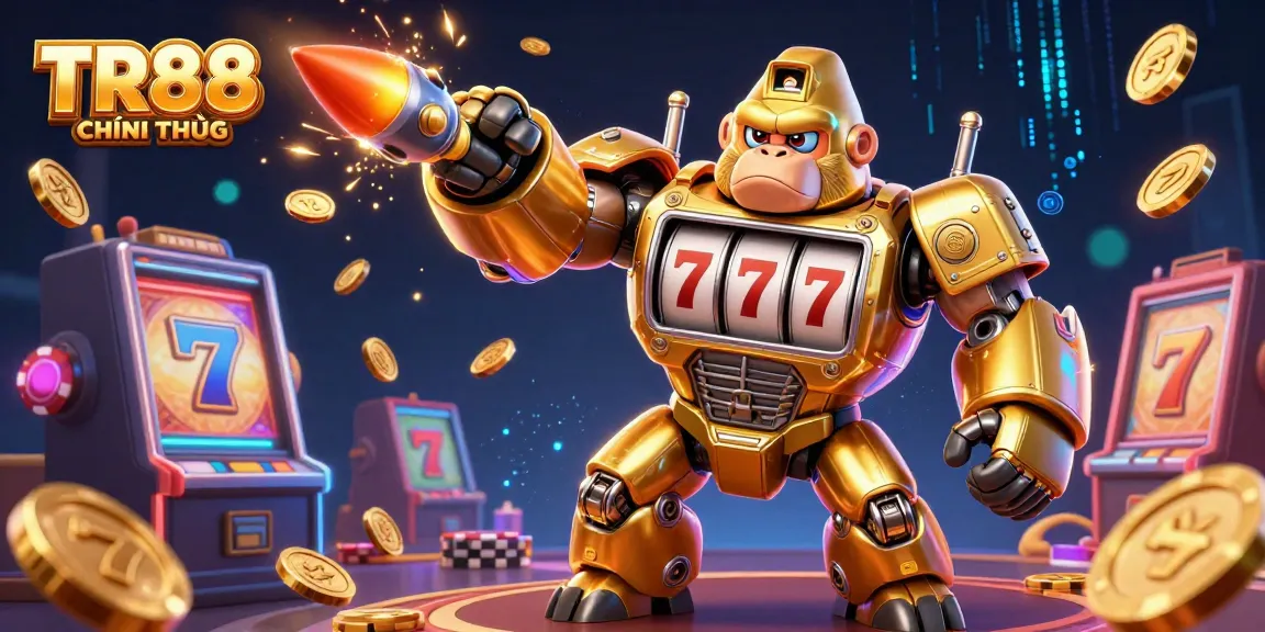 Spin to win with TR88 CHÍNH THỨC showcasing an immersive casino experience, vibrant 3D elements, and exciting gaming action.