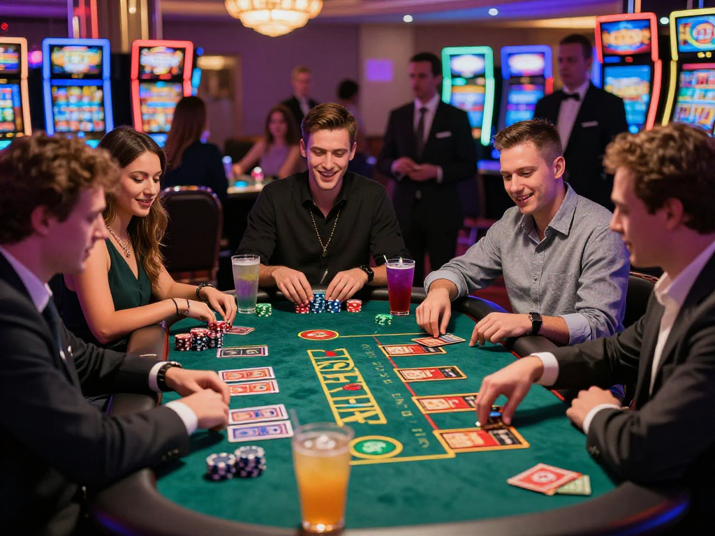 Experience the thrill of KOMBET168 at a lively casino game night.