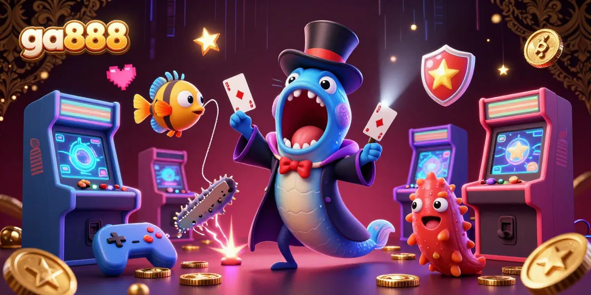 Watch the ga888 gulper eel perform dazzling card tricks in an electrifying casino ambiance.