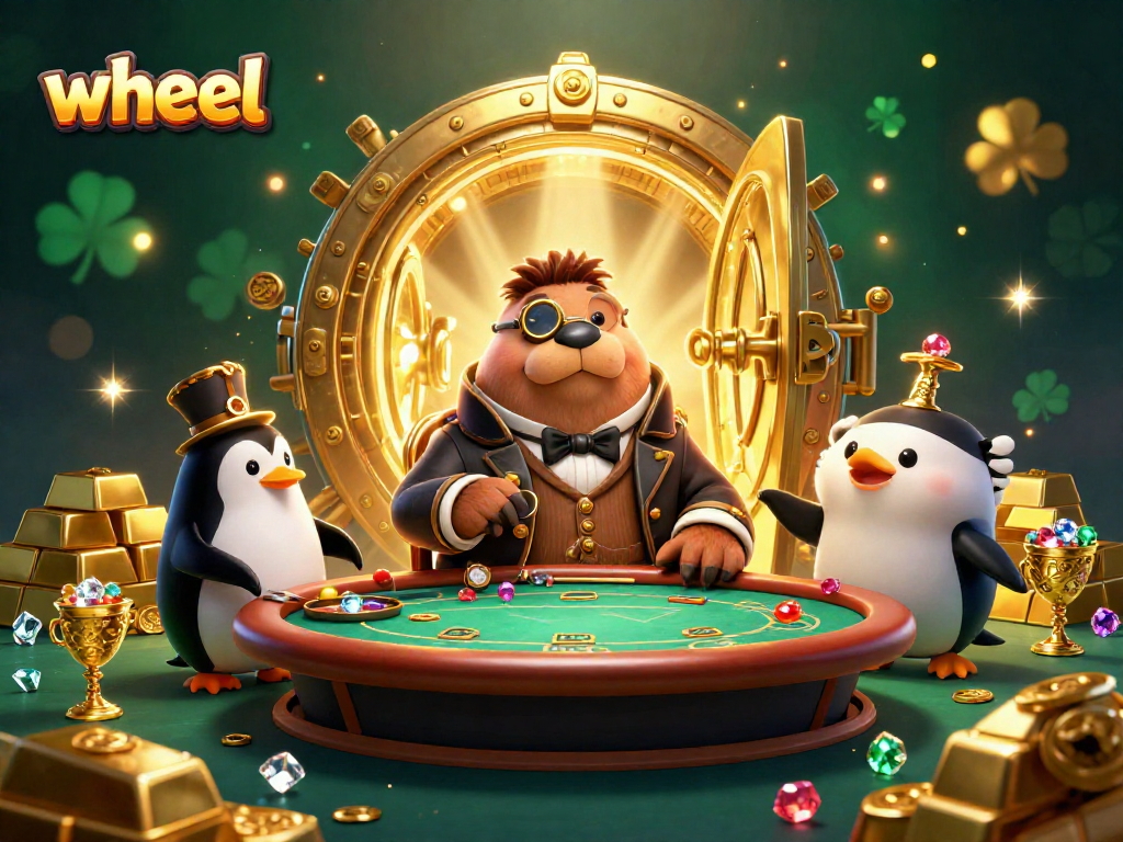 Spin the wheel as a jolly walrus engages in underwater poker with dazzling treasures