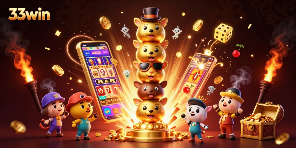 Experience dynamic gameplay at 33win with colorful casino elements exploding in action.