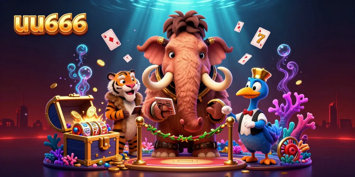Engage in exhilarating gameplay with uu666 featuring a vibrant casino scene including animated characters and game elements.