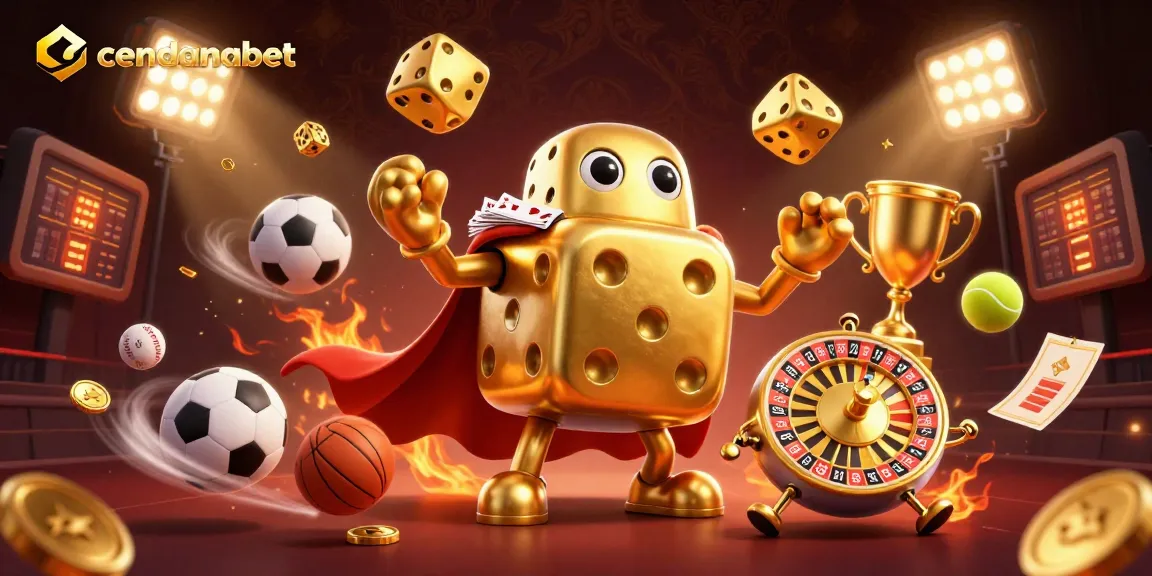Cendanabet offers an engaging online betting experience with dynamic sports-themed illustrations.