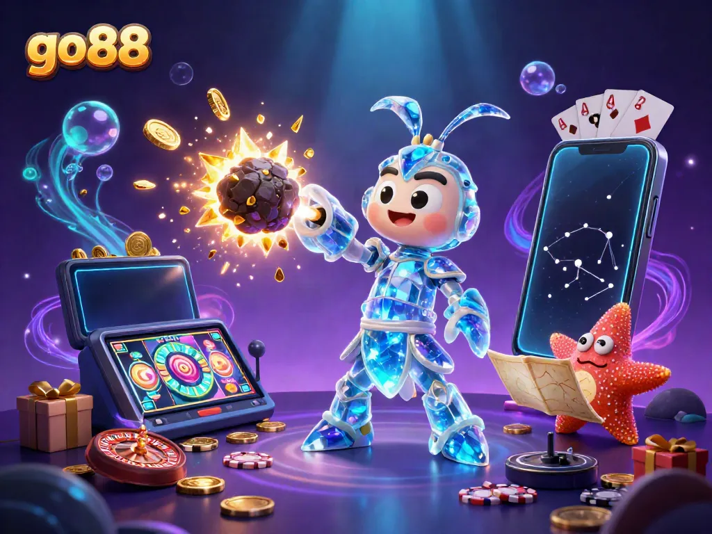Experience the thrill of go88 as the galactic samurai mantis shrimp conquers an asteroid, revealing hidden treasures.