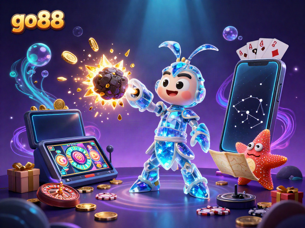 Experience the thrill of go88 as the galactic samurai mantis shrimp conquers an asteroid, revealing hidden treasures.