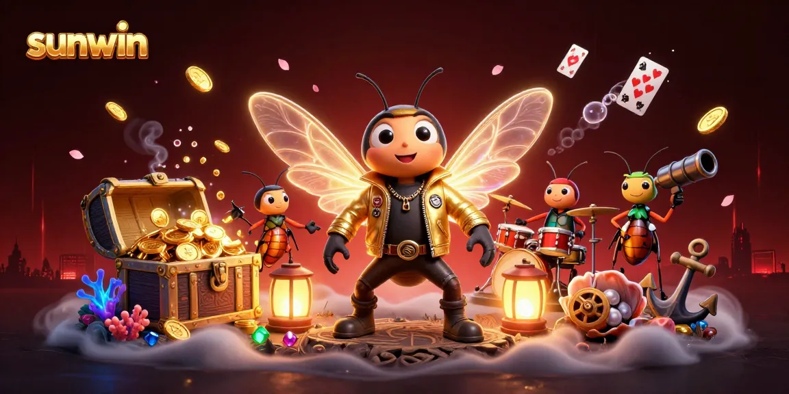 Sunwin offers thrilling gameplay with a 3D rock star scene, vibrant casino elements, and golden treasures.