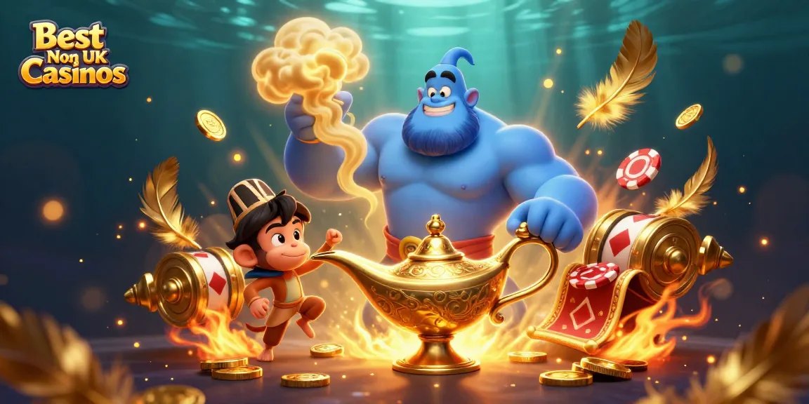 Engage with the best non UK casinos featuring dynamic 3D characters in a vibrant casino scene.