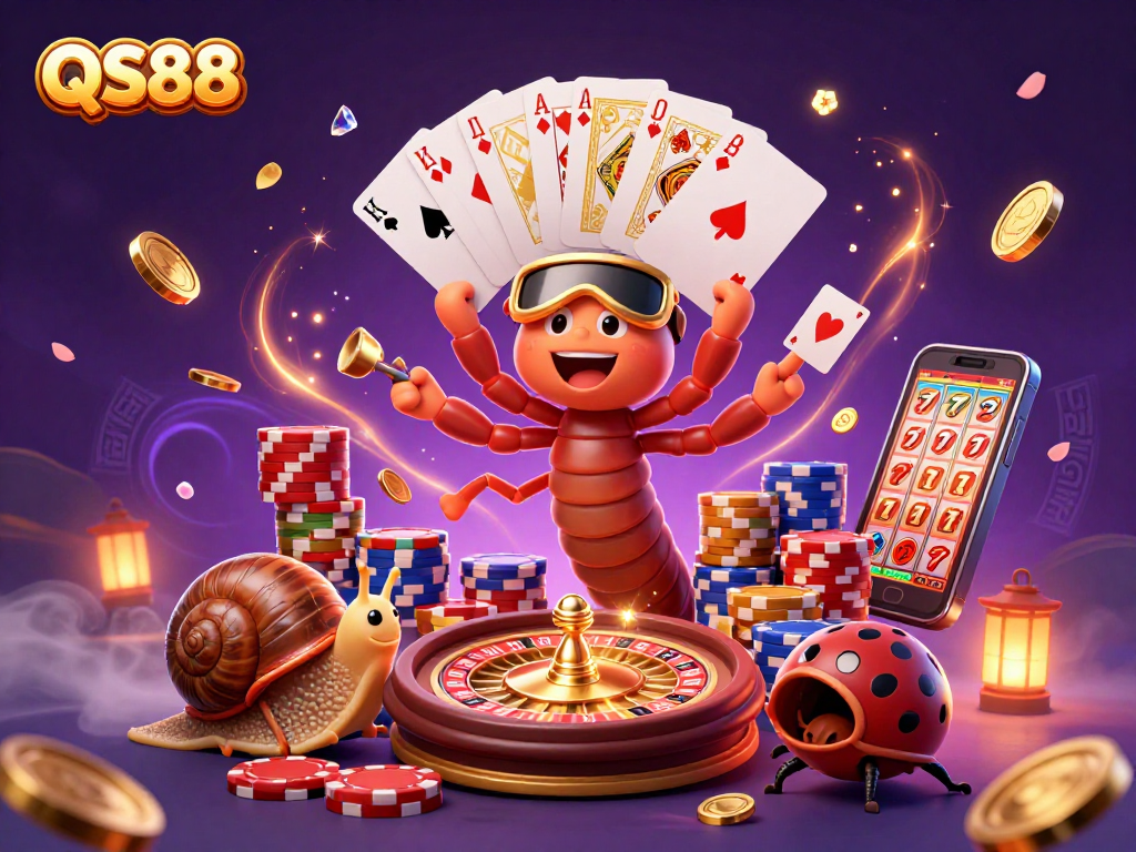 Experience the excitement at QS88 casino with vibrant characters and dynamic gaming elements.