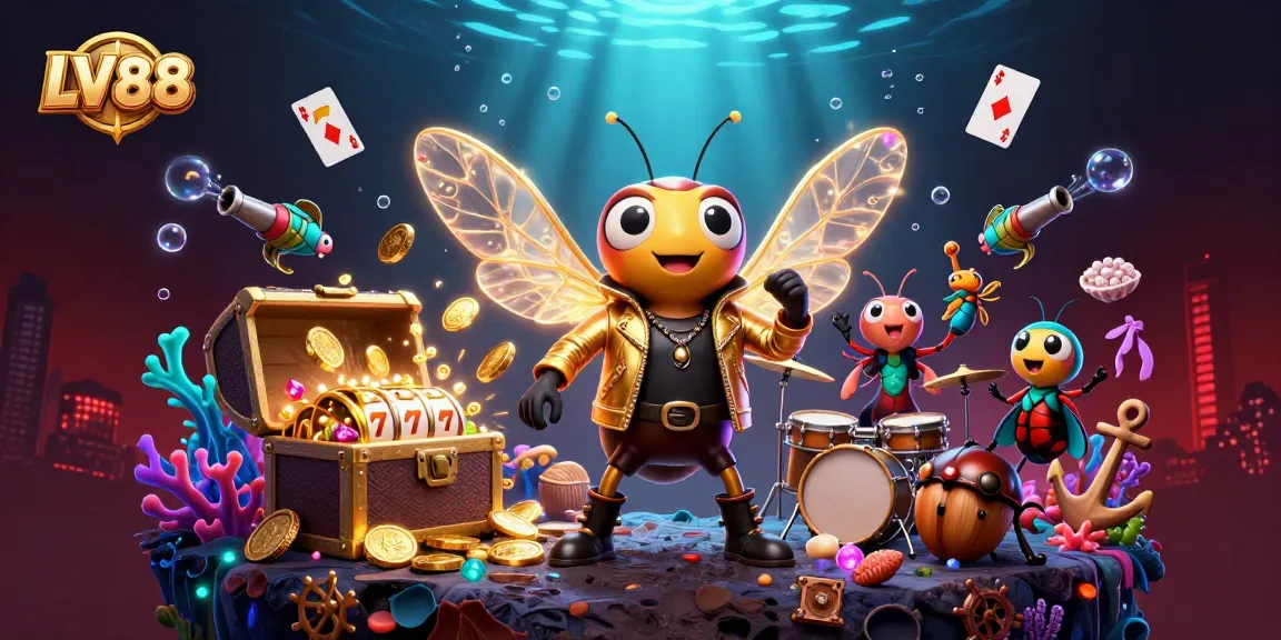 Engage with LV88's vibrant casino world, exploring dynamic slots and underwater treasures.