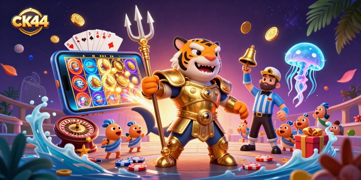 ck44 players enjoy exciting slot games in a vibrant underwater colosseum with dynamic characters