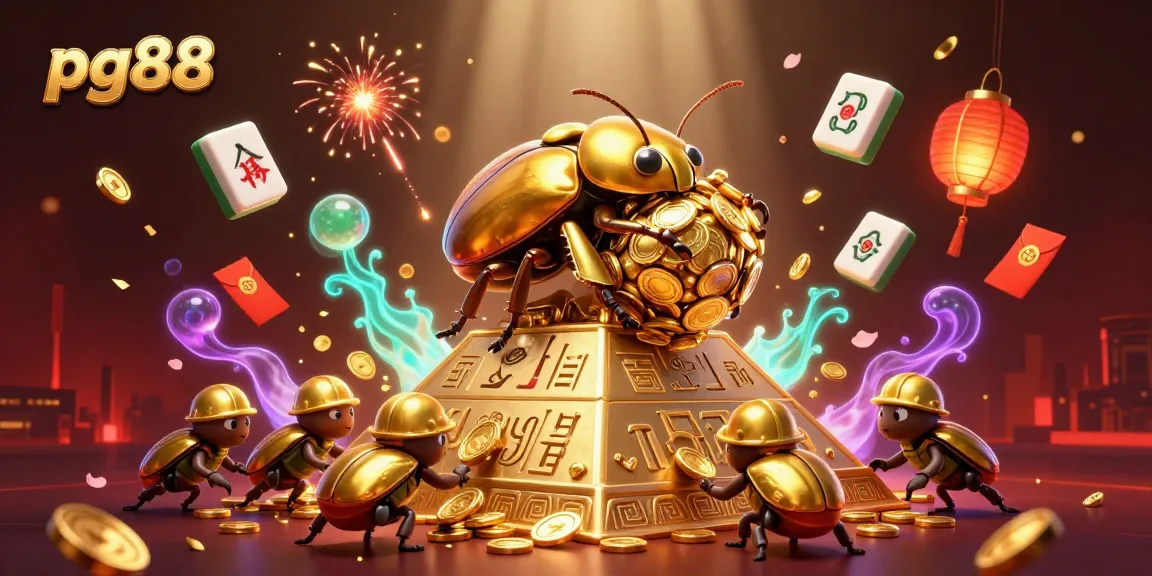 Experience pg88's thrilling gaming adventure with vibrant 3D illustrations featuring dynamic casino elements.