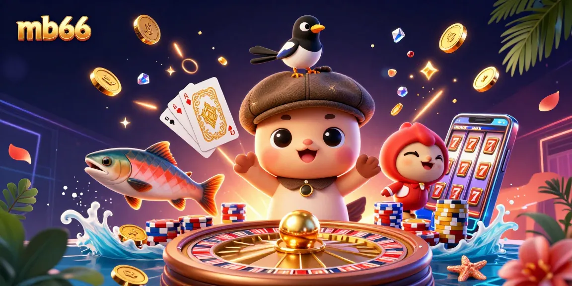 Experience thrilling gaming at mb66 with vibrant characters and exciting casino elements in a dynamic scene.